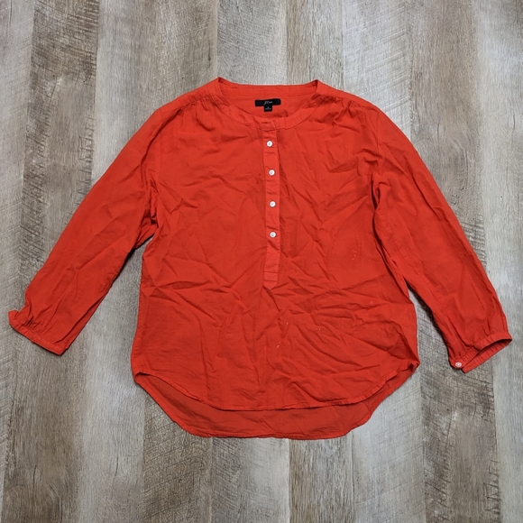 J. Crew Burnt orange Half Button Down Shirt Size Small - Picture 3 of 8